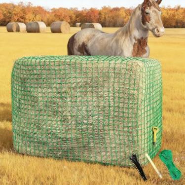 Imagem de YCBTREE Rede de feno redonda de 1,8 x 1,8 m – alimentador lento grande para cavalos e gado, design sem nós, redes de feno de alimentação lenta, serve para redes de feno de 1,2 x 1,2 m, 1,5 x 1,5 m