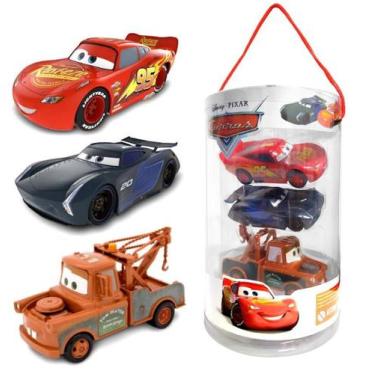 Imagem de Coleção 3 Carrinhos do Filme Carros Original Mate Relâmpago Mcqueen e 