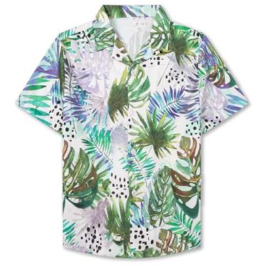 Imagem de Camisa Sangtree Boys Hawaiian de manga curta floral 10-11Y