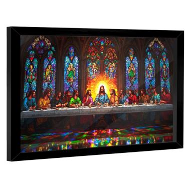 Imagem de Quadro Decorativo Santa Ceia Estilo Vitral