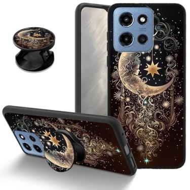 Imagem de Capa de telefone TPU macia para Motorola Moto G 5G 2025, capa protetora fina com suporte, proteção contra quedas, absorção de choque, capa compatível com carregamento sem fio para Moto G 5G 2025, Moon