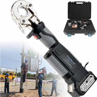 Imagem de JYXYXSCP Crimpador elétrico alimentado por bateria, sensor de pressão, ferramenta de crimpagem hidráulica, cabo de terminal elétrico, kit de ferramentas de fio