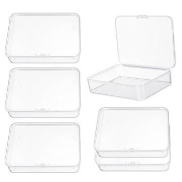 Imagem de LAYYUK Pacote com 6 porta-cartões em branco, caixa de baralho de plástico transparente, adequada para jogos de cartas, miçangas, itens de artesanato, moedas, joias e pequenos acessórios
