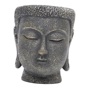 Imagem de IEUDNS Vaso de Flores em Formato de Cabeça de Buda, Ideal para Decoração, Presente E Artesanato. Perfeito para Jardim, Quintal, Café E Pátio, 8,5 cm x 9,2 cm x 10,4 cm