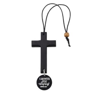 Imagem de Acessórios de carro cristãos para homens, mulheres, cristãos, católicos, aniversário para marido, filho, neto, presentes religiosos, batismo para homens, acessórios para pendurar no espelho para