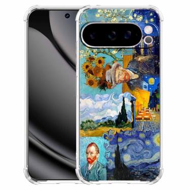 Imagem de malegaon Pintura Van Gogh padrão noite estrelada, capa protetora de TPU macio para Google Pixel 10 Pro XL