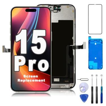 Imagem de Tela LCD de substituição para iPhone 15 Pro 15.5 cm FHD COF LCD 120Hz promoção 3D Touch IPS digitalizador conjunto completo com kits de ferramentas de reparo, substituição de tela (para A2848, A3101
