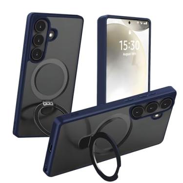 Imagem de ugagiboe Suporte magnético de metal para Samsung Galaxy S23 Ultra, suporte ajustável em vários ângulos [proteção contra quedas de grau militar] traseira fosca fina (azul, S23Ultra)