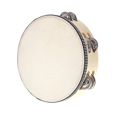 Imagem de Pandeiro de Linha com Jingles Metal Casco Betula Instrumento Musical Educativo Percussão Brinquedo para KTV Festa Jogos Dança Show Diversão