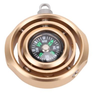 Imagem de Jiawu Brinquedo Giratório na Ponta do Dedo de Metal, Giroscópio Artesanal de Liga de Alumínio para Alívio do Estresse para Uso a Qualquer Momento (Ouro)