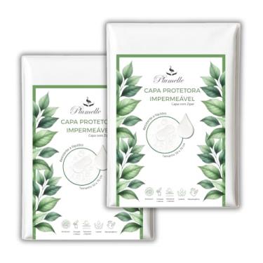 Imagem de Kit 2 Capas Protetoras Impermeáveis Plumelle, 70x50 cm, Tecido Impermeável e Respirável, Protege Contra Umidade, Suor e Manchas, Lavável
