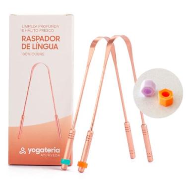 Imagem de YOGATERIA Raspador Limpador de Língua Cobre Puro 100% Higienizador Bucal Ayurvédico (2 Unds)