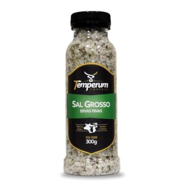 Imagem de Sal Grosso com Ervas Finas para Churrasco, Tempero Natural com Manjericão, Tomilho, Manjerona, Sálvia, Salsa e Orégano, Sem Glúten, Temperum 300g