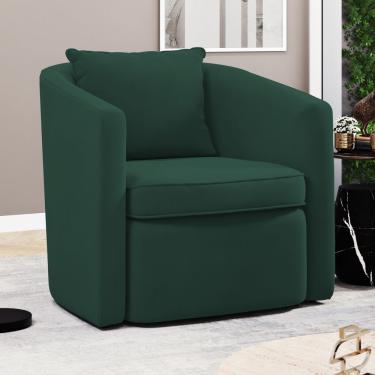 Imagem de Poltrona Decorativa Sala De Estar Aimê Veludo Verde Escuro - Desk Design