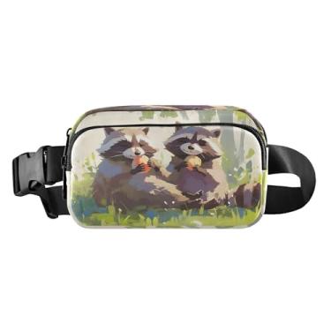 Imagem de CEBUGI Mini pochetes de caminhada para homens e mulheres, guaxinins modernos resistentes à água com cinto ajustável para treino, viagem, corrida