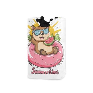 Imagem de CEBUGI Cesto de lavanderia com fonte cômica, cesto de roupa suja dobrável para roupas, quarto, banheiro, dormitório