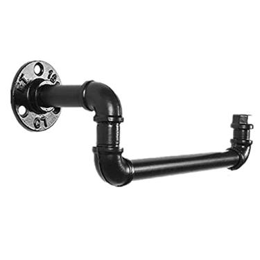 Imagem de Prateleiras de banheiro Toalheiro de banheiro Toalheiro de ferro estilo industrial Toalheiro de ferro resistente Toalheiro de parede para banheiro, cozinha, hotel, preto, 31,7 cm