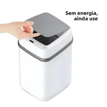 Imagem de Lixeira De 13L Com Sensor Sem Toque Para Cozinha, Banheiro E Sala De E