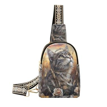 Imagem de CEBUGI Bolsa tiracolo feminina cinza para mulheres, pochete transversal de couro, para caminhadas, viagens ao ar livre