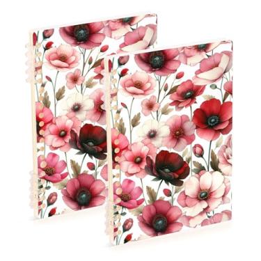 Imagem de Burbuja Cadernos com nome, papel pautado universitário A5 com 60 folhas, fichário para escritório, 2 unidades