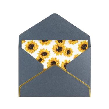 Imagem de SKKNT Cartões comemorativos com estampa de girassol para todas as ocasiões, convites de festa de aniversário de casamento, 12,7 x 15,2 cm