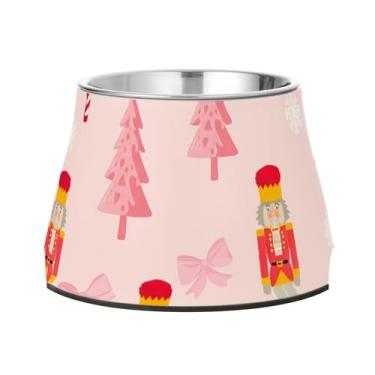 Imagem de Burbuja Tigela de aço inoxidável quebra-nozes para cães de Natal para comida e água, antiderrapante para cães médios e gatos, 590 ml