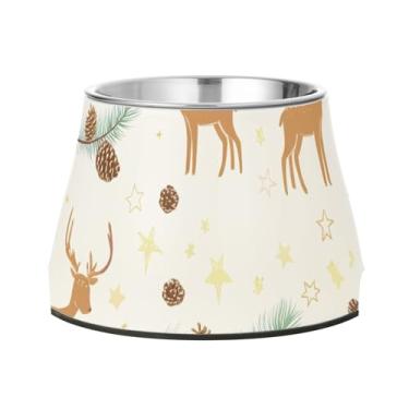 Imagem de Burbuja Tigela de ração de aço inoxidável para cães Deers para comida e água, antiderrapante para cães médios e gatos, 590 ml