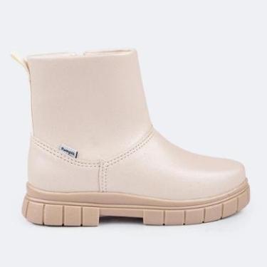 Imagem de Bota Coturno Infantil Menina Lucky Cano Curto Nude Pampili-Feminino