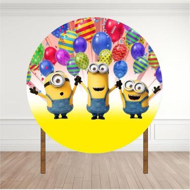 Imagem de Painel Redondo Lona Fosca 1,20M- Tema Minions