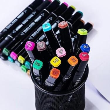 Imagem de Estojo com 48 Canetas Hidrográficas de Colorir, Pontas Macias, Tinta Vibrante, 36 Cores, com Zíper, 16x14x11 cm, +3 Anos