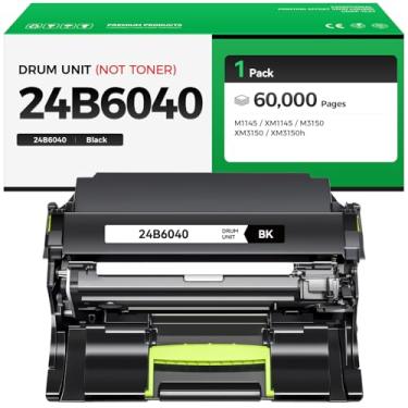 Imagem de Unidade de imagem 24B6040 (não toner) substituição de alto rendimento para Lexmark 24B6040 Unidade de tambor compatível com impressora a laser M1140 XM1140 M1145 XM1145 M3150 XM3150 XM3150h Copiadora