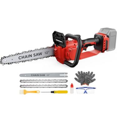 Imagem de Mini motosserra para bateria Mwk M18, motosserra elétrica de 30 cm com lubrificador automático e trava de segurança, para madeira, corte de árvores (bateria não incluída)