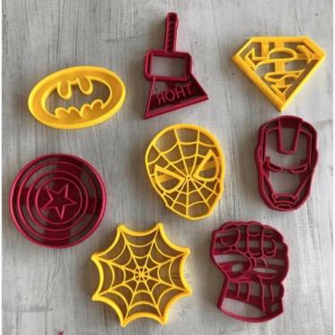 Imagem de Cortador Biscoito Molde Form HEROIS SUPERMAN Marcador Carimbo Pasta Am