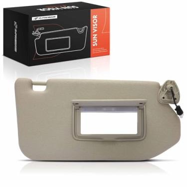 Imagem de A-Premium Viseira solar do lado direito do passageiro compatível com Nissan Pathfinder 2013-2020 e Infiniti QX60 2019-2020 - com luz de penteadeira, com espelho de penteadeira, com teto solar, cor