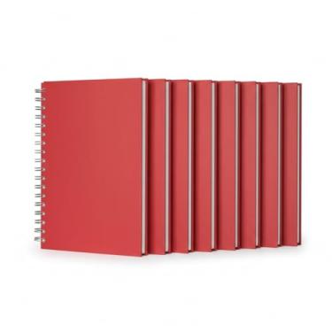 Imagem de Caderno Planner Espiral com Capa Rígida em Percalux, 90 Folhas Brancas, Formato 24x18,5x1,5cm, Gestão de Rotina com Calendários 2025-2028 (10, Vermelho)