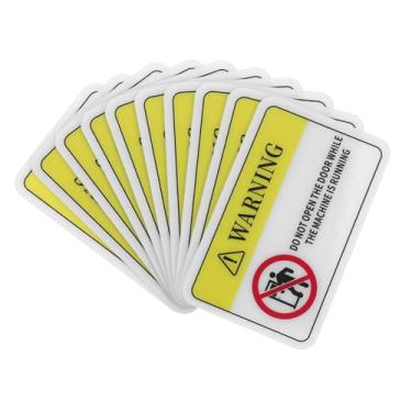 Imagem de OSALADI 10 adesivos de aviso de segurança Não abra enquanto a máquina está funcionando, etiquetas de equipamentos de alta visibilidade para uso industrial, decalques de PVC duráveis para fábricas