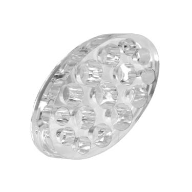 Imagem de Yinhing 15 Furos Oval Acrílico Maquiagem Permanente Microblading Pigmento Copo Tampa Suporte Suporte de Tinta Ferramenta Profissional para Artistas e Iniciantes Transparente 9,8 X 2,0 Cm