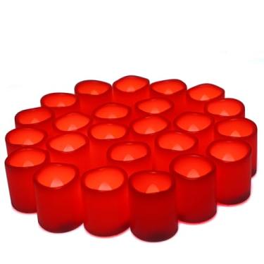 Imagem de CANDLE CHOICE Velas votivas sem chamas operadas por bateria, pequenas luzes de LED cintilantes para mesa de festa de casamento, centros de mesa, Halloween, Natal, decorações de casa, pilhas incluídas