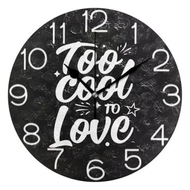 Imagem de GAIGEO Relógio de parede analógico decorativo operado por bateria relógio de escritório cozinha, decoração de parede vintage sala de estar minimalista frase moderna preto, 25 cm, ponteiros dourados