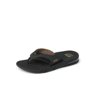 Imagem de REEF Fanning Chinelo masculino abridor de garrafas, suporte de arco, sola durável, adequado para água, Preto e bronze., 39