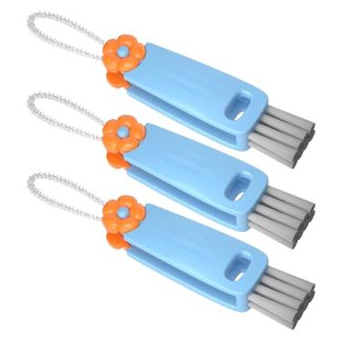 Imagem de Conjunto de 3 escovas de limpeza, escova multifuncional de limpeza de garrafas, limpador de lacunas de tampa de copo, ferramentas de escova de fenda de cozinha doméstica (multicolorida) (azul)