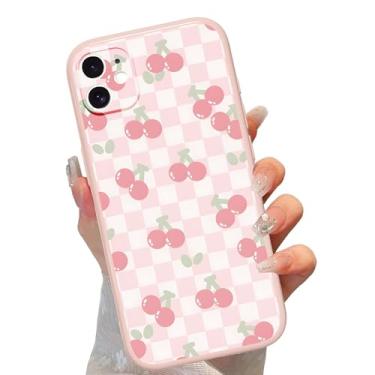 Imagem de Vulfwela Capa para iPhone 11 de 6,1 polegadas, rosa, branca, xadrez, estampa de guingão, design requintado, antiarranhões, elegante, macia, fina, TPU (poliuretano termoplástico) à prova de choque para