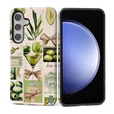 Imagem de Zhhoya Capa para Samsung Galaxy S24, Dirty Martini Vintage Matchbox Colagem Padrão Impressão Capa de Telefone À Prova de Choque Híbrida 2 Camadas Proteção Rígida para Meninas Mulheres Meninos Homens