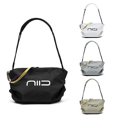 Imagem de NIID Bolsa Hobo S7 para mulheres e homens, bolsa tiracolo tiracolo de grande capacidade, trabalho, esportes, viagens, lazer, lazer, Preto e branco