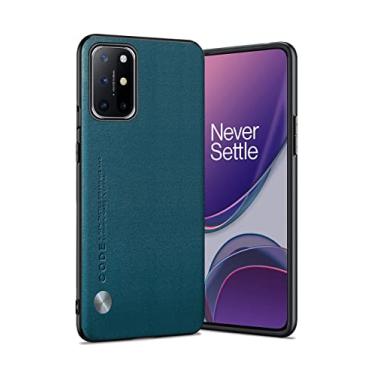 Imagem de Puxssul Capa para OnePlus 8T 5G, capa de couro sintético TPU macio, capa de couro extremamente leve com proteção de câmera ultraleve para OnePlus 8T 5G (azul-petróleo)