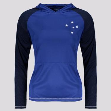 Imagem de Camisa Manga Longa Cruzeiro Laçado Feminina Azul - Braziline, M