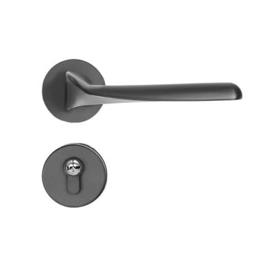 Imagem de VTGVVVTR Fechadura de porta interna de níquel escovado preto fechadura magnética silenciosa maçaneta de porta de madeira fechadura doméstica de liga de zinco (modelo G 58 magnético)