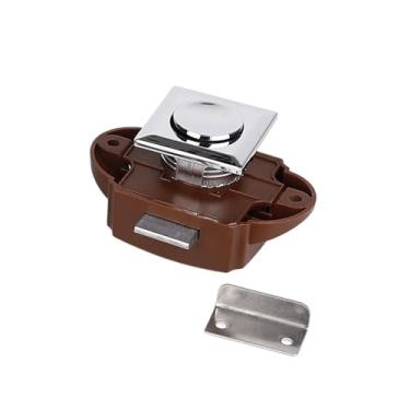 Imagem de 5 peças de bloqueio de pressão para carro de trailer 26 mm trinco de armário trava de gaveta sem chave (marrom)