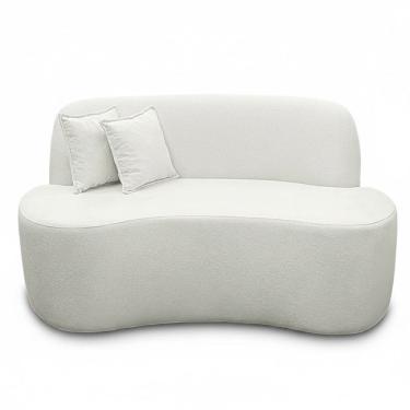 Imagem de Sofá Ondulado Orgânico Pequeno 2 Lugares Sala Bouclé