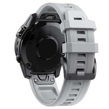 Imagem de ANZOAT 26 pulseiras de relógio de ajuste rápido de 22 mm para Garmin Fenix 7X 6X 5X Plus 3HR pulseira de silicone de ajuste fácil para relógio Fenix 6 7 5 935 (Cor: Cinza A, Tamanho: 26 mm Descent Mk2